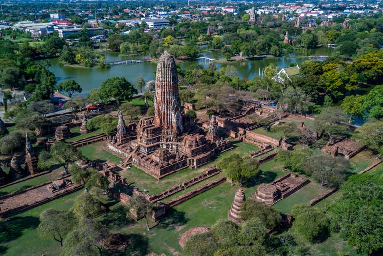 Panoramica delle rovine di Ayutthaya